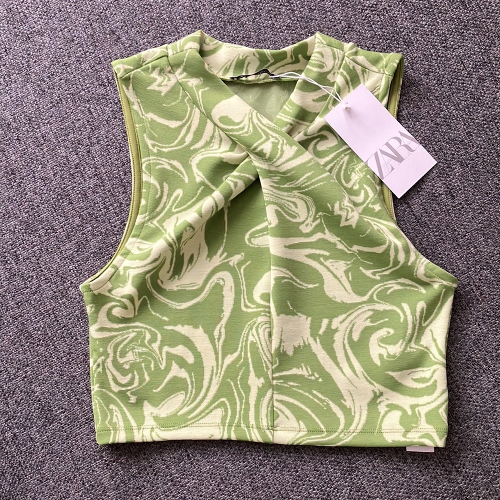 Zara Jacquard Wrap Top